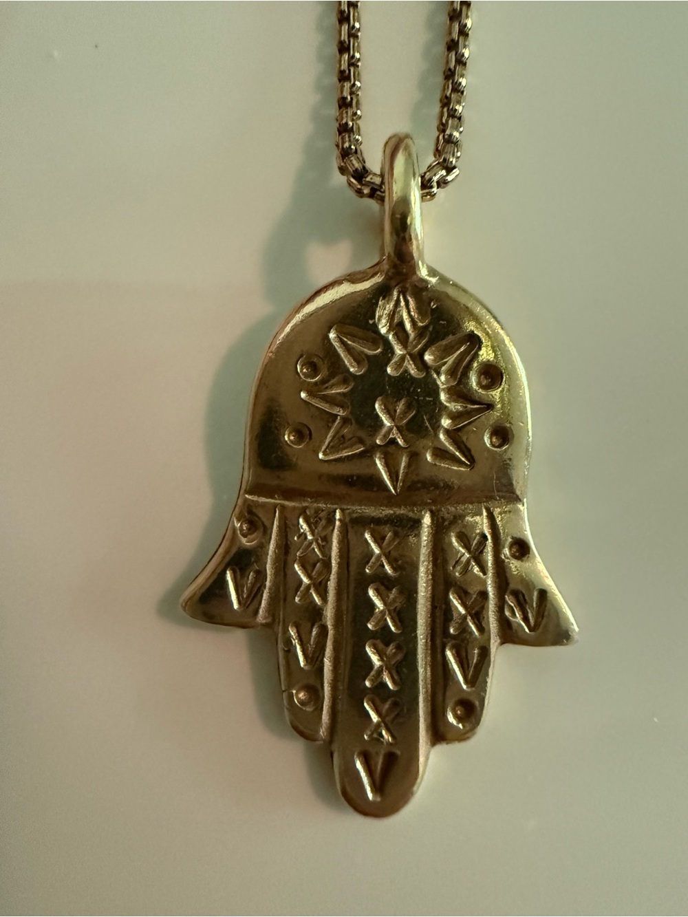 Spiritual Alex and Ani Long Gold Tone Hamsa Hand Pendant Necklace